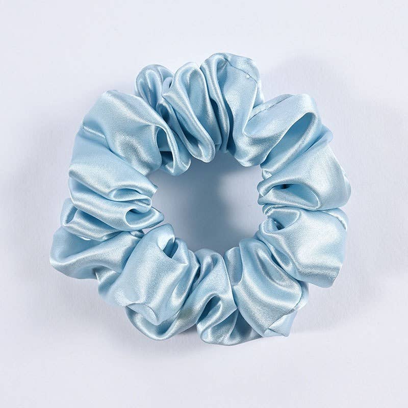 V's Varieties - Pure Silk Scrunchie: Baby Blue - Large Size