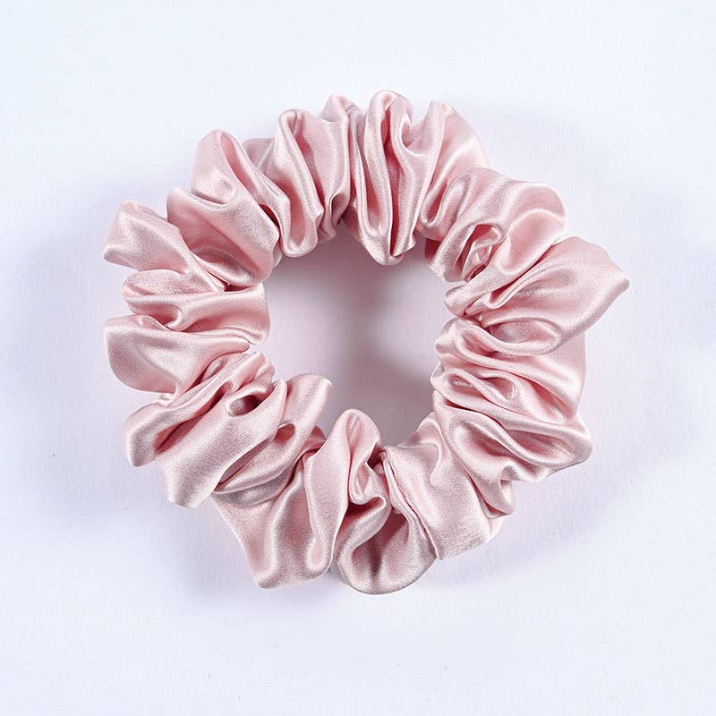 V's Varieties - Pure Silk Scrunchie: Petal Pink - Large Size