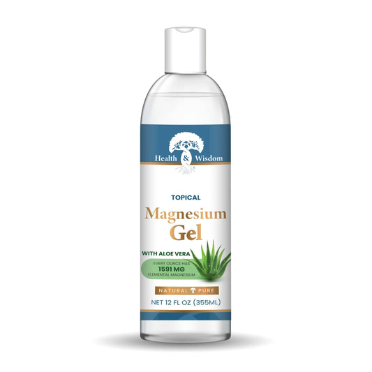 Health and Wisdom - Magnesium Gel with Aloe Vera - 12 oz